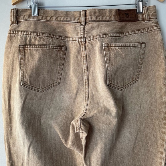 Vtg Y2K Ralph Lauren Studded Denim Jeans Size 14 Petite Tan Boho Western - Picture 6 of 9